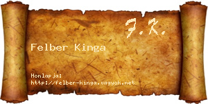 Felber Kinga névjegykártya